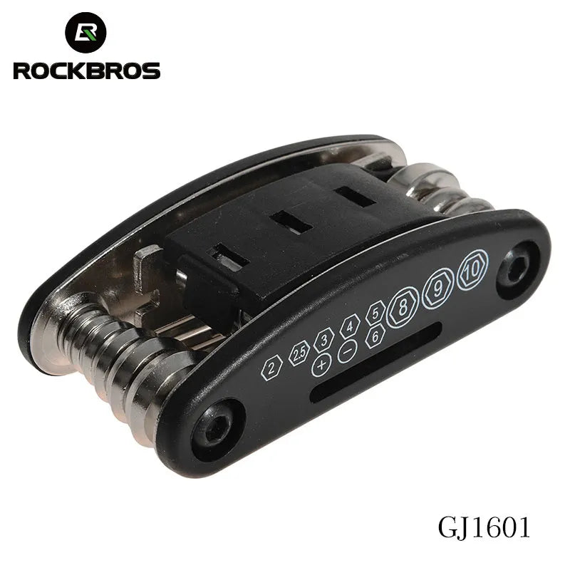 ROCKBROS 16 in 1 Bike Bicycle Multi Repair Tool Set Kit Hex Spoke Cycle Screwdriver Tool Wrench Mountain Cycle Tool Sets Black - Bike X Parts