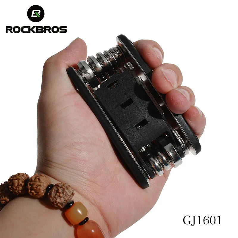 ROCKBROS 16 in 1 Bike Bicycle Multi Repair Tool Set Kit Hex Spoke Cycle Screwdriver Tool Wrench Mountain Cycle Tool Sets Black - Bike X Parts