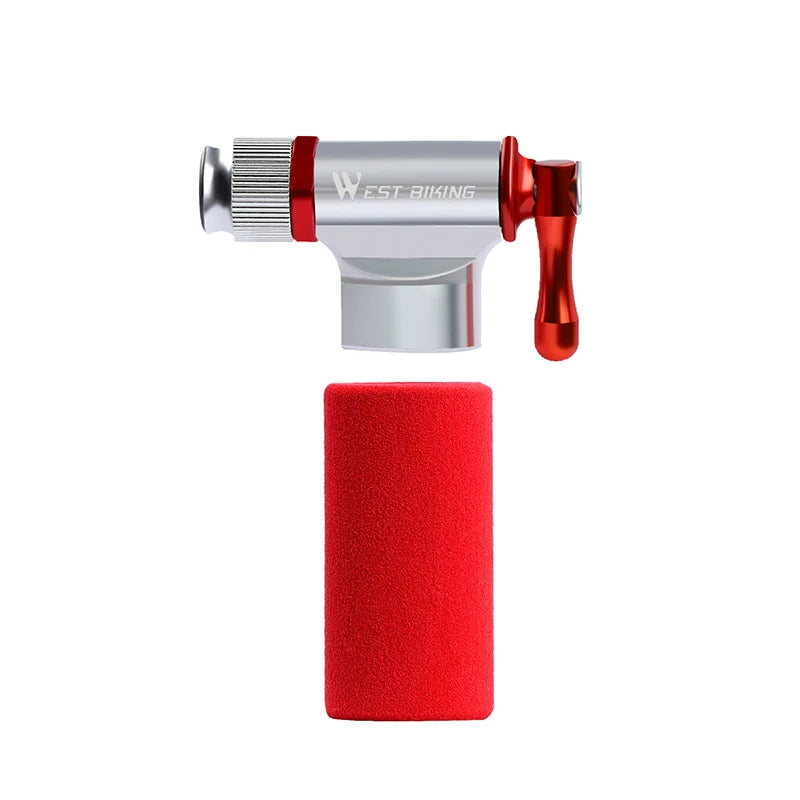 West Biking Mini Fahrrad CO2-Pumpe tragbare Reifen füller für Schrader Presta Adapter MTB Rennrad Aluminium legierung automatische Pumpe