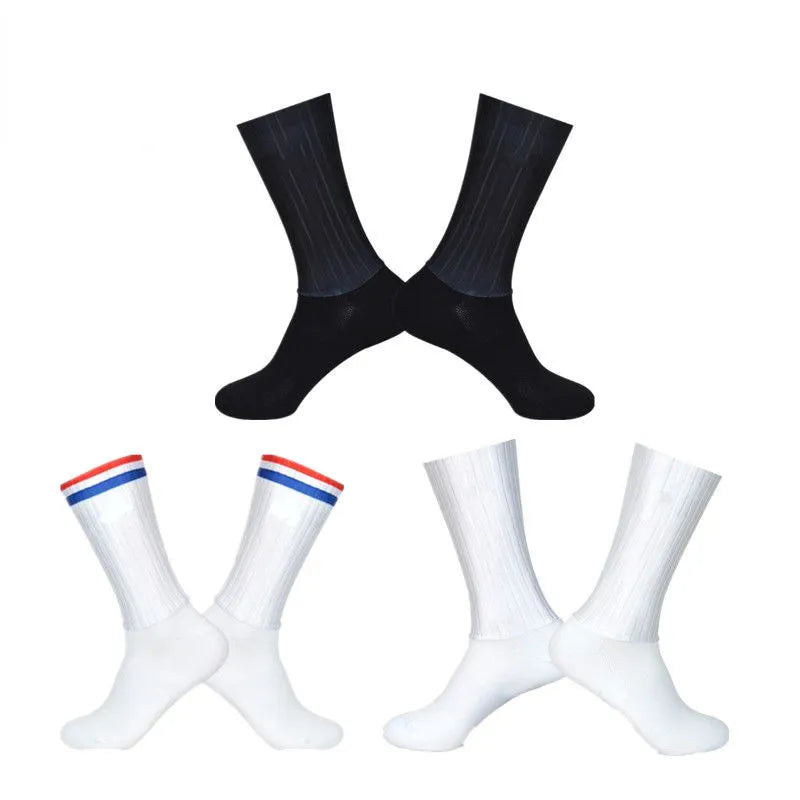 Anti-Rutsch-Sommer-Aero-Socken,Radsocken für Männer, Fahrrad-Sport- und Laufsocken