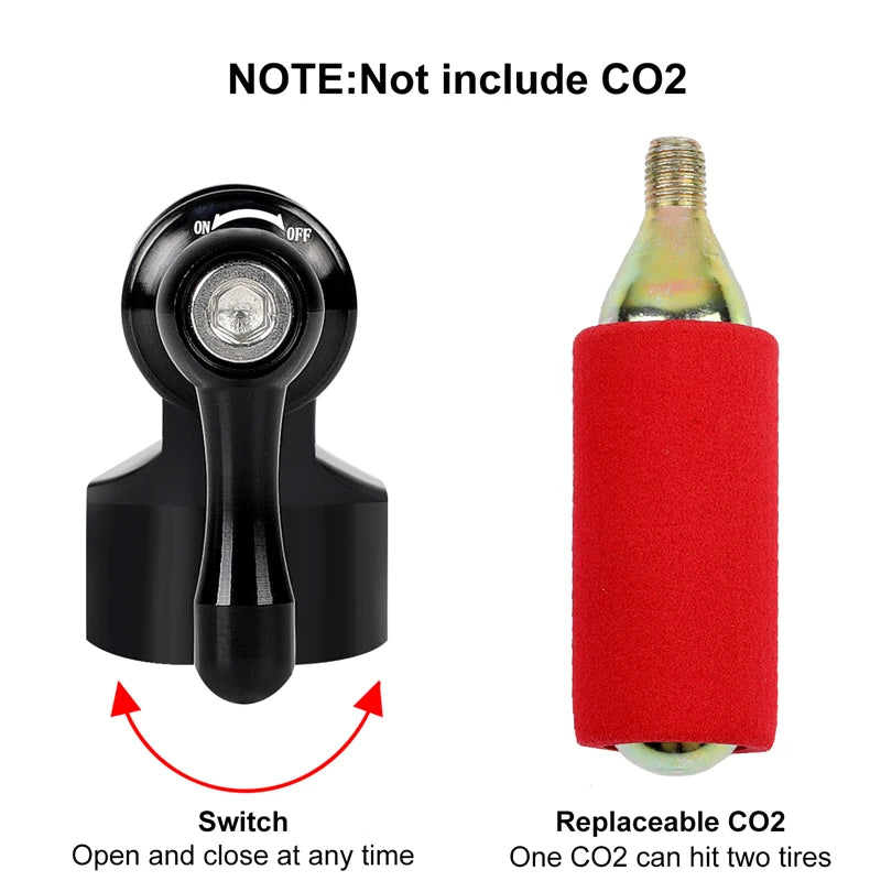 West Biking Mini Fahrrad CO2-Pumpe tragbare Reifen füller für Schrader Presta Adapter MTB Rennrad Aluminium legierung automatische Pumpe