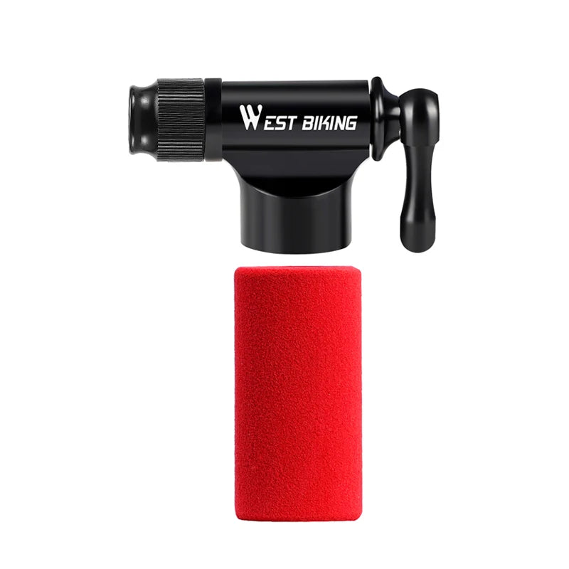 West Biking Mini Fahrrad CO2-Pumpe tragbare Reifen füller für Schrader Presta Adapter MTB Rennrad Aluminium legierung automatische Pumpe