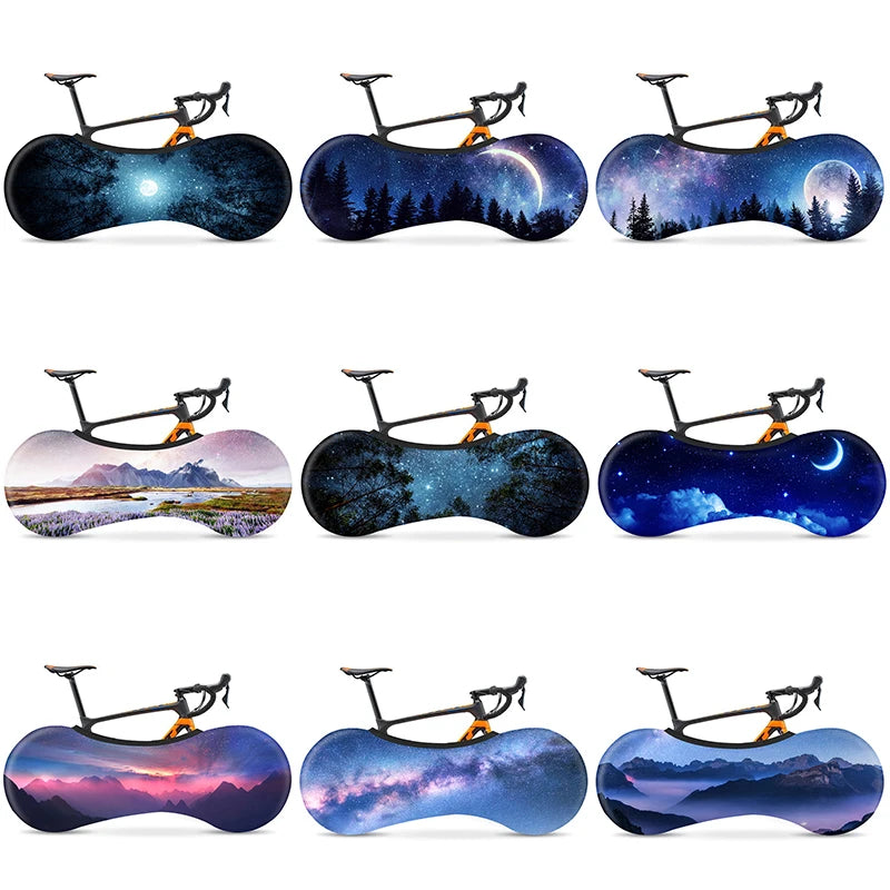 Fashionable Elastic Bike Cover Landscape Series Bike Indoor Dust Cover For 26"-29"/700C Road Bike Cycling Bicycle Accessories - Bike X Parts