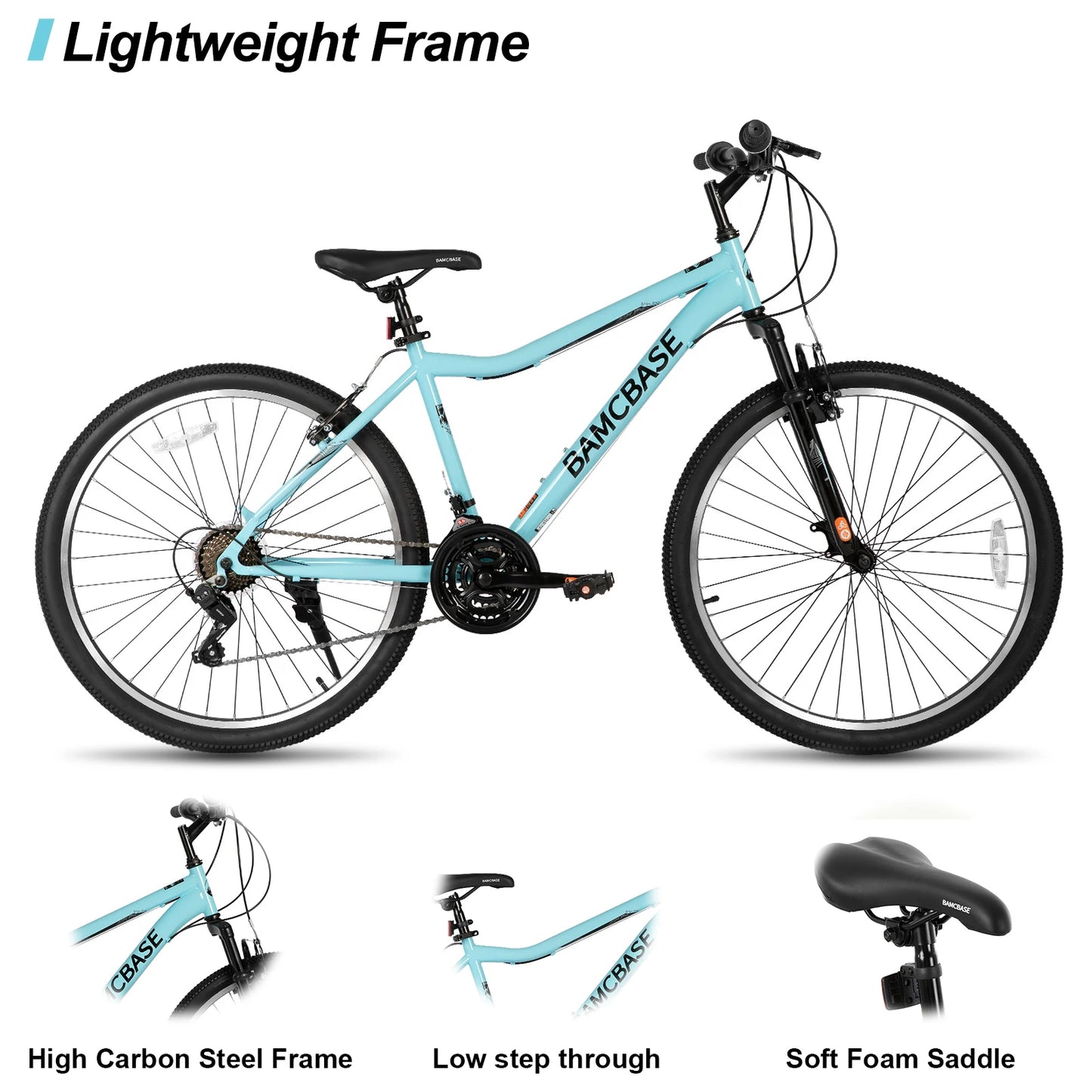 Hiland 26 Zoll Mountainbike, 21-Gang Stahlrahmen Erwachsenen