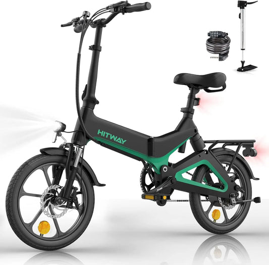 16-Zoll-E-Bike HITWAY mit 36V – Faltbares Elektrofahrrad mit Tretunterstützung, 7,8Ah Akku, ohne Gasgriff
