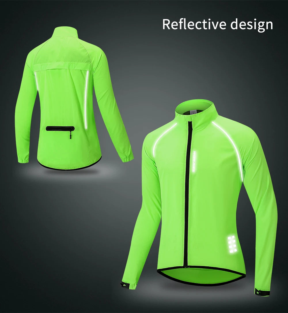 Wosawe Herren Radsport Wind jacke ultraleichte reflektierende wind dichte Jacke Herren MTB Rennrad Wind mantel Langarm Fahrrad Kleidung