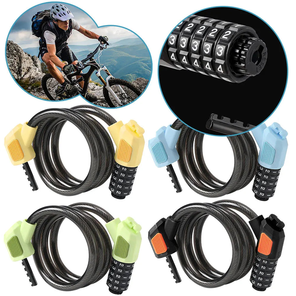 Universal Bicycle Lock Anti-Theft Bike Password Lock High Security Mountain Bike Safety Lock for Electric Bike Scooter