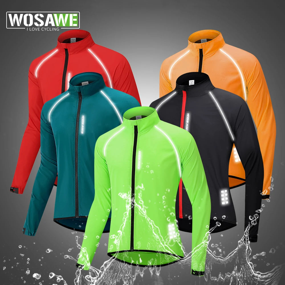 Wosawe Herren Radsport Wind jacke ultraleichte reflektierende wind dichte Jacke Herren MTB Rennrad Wind mantel Langarm Fahrrad Kleidung