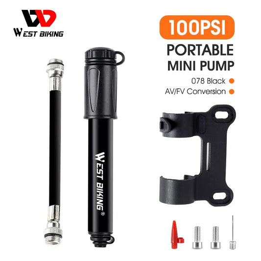 Mini Fahrrad Pumpe 100Psi Tragbare Schrader Presta Ventil Inflator Aluminium Legierung MTB Rennrad Reifen Hand Luftpumpe