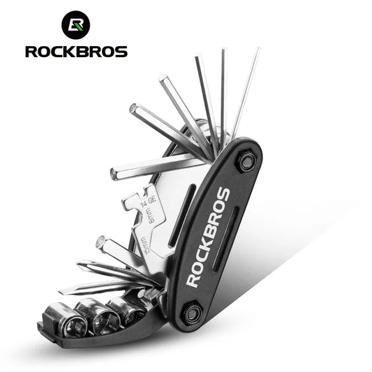 ROCKBROS 16 in 1 Bike Bicycle Multi Repair Tool Set Kit Hex Spoke Cycle Screwdriver Tool Wrench Mountain Cycle Tool Sets Black - Bike X Parts