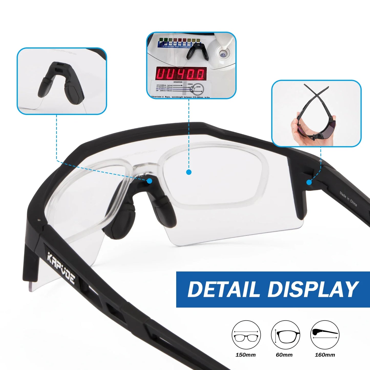 Photochrome Radsport-Sonnenbrille UV400